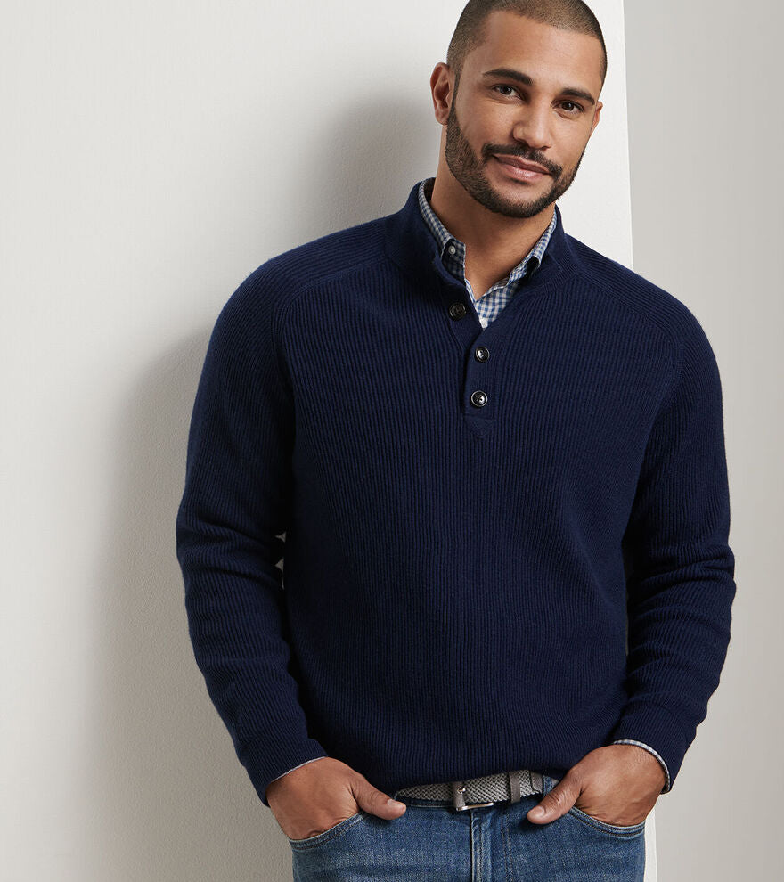 Peter Millar Brant Button Up Mock Sweater MF25S45 – Giovanni's