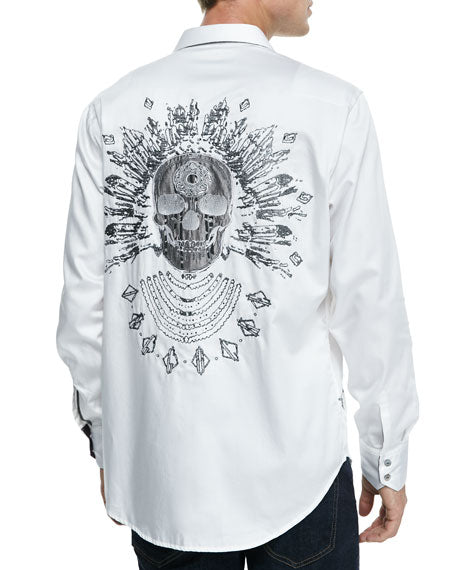 Chemise Robert Graham Édition Limitée – Motif Renaissance Skull (Crâne) – Taille M – Manches Longues – Occasion Parfait État