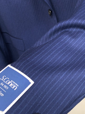 S. Cohen Prestige Wool Suit- 95-0863 (Blue Pinstripe)