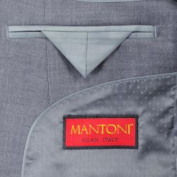 Mantoni Super 140 Wool Suit- Navy Window Pane 80882-1