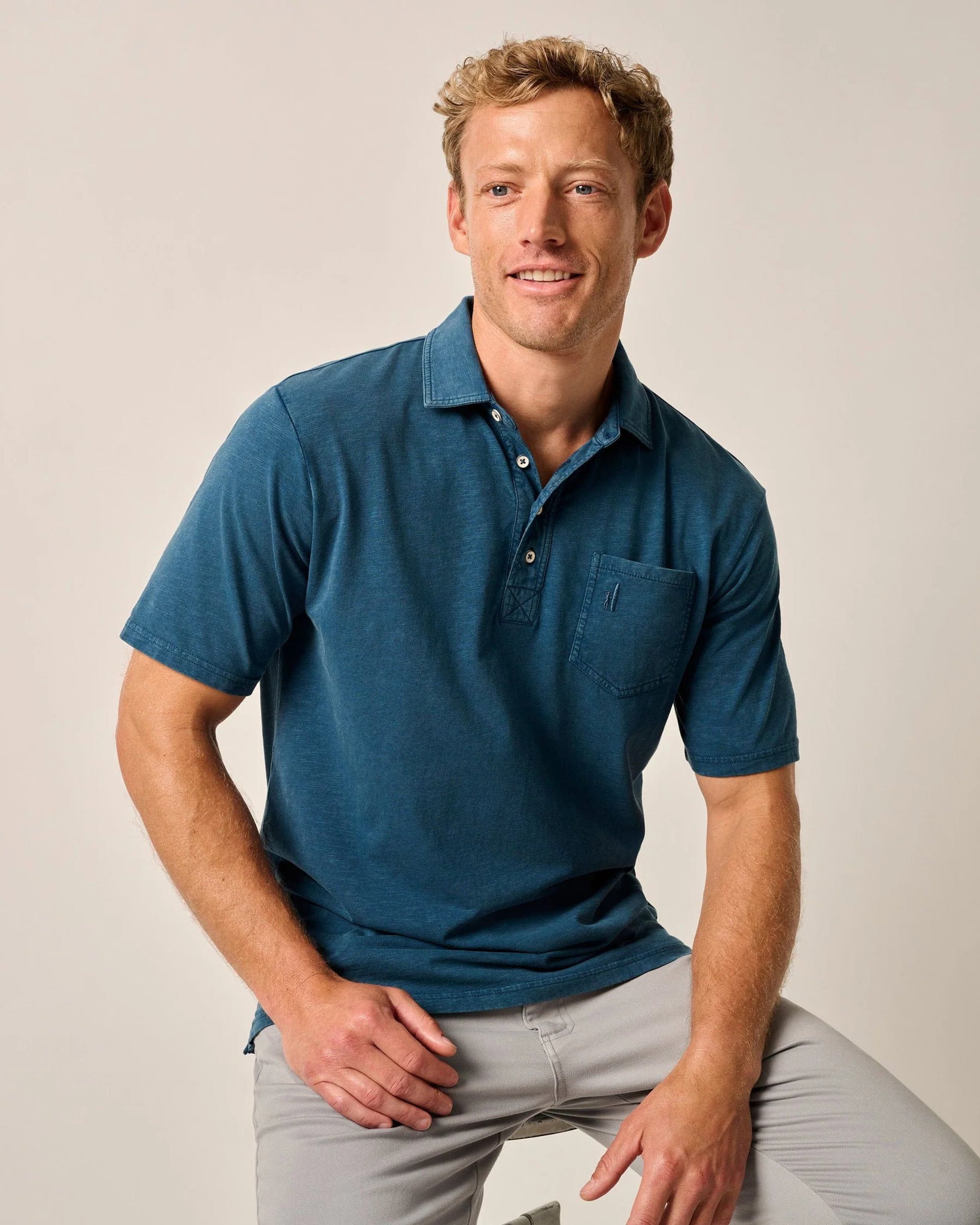 Jonnie-O Original 4 Button Polo Coastal Wash JMPO8180