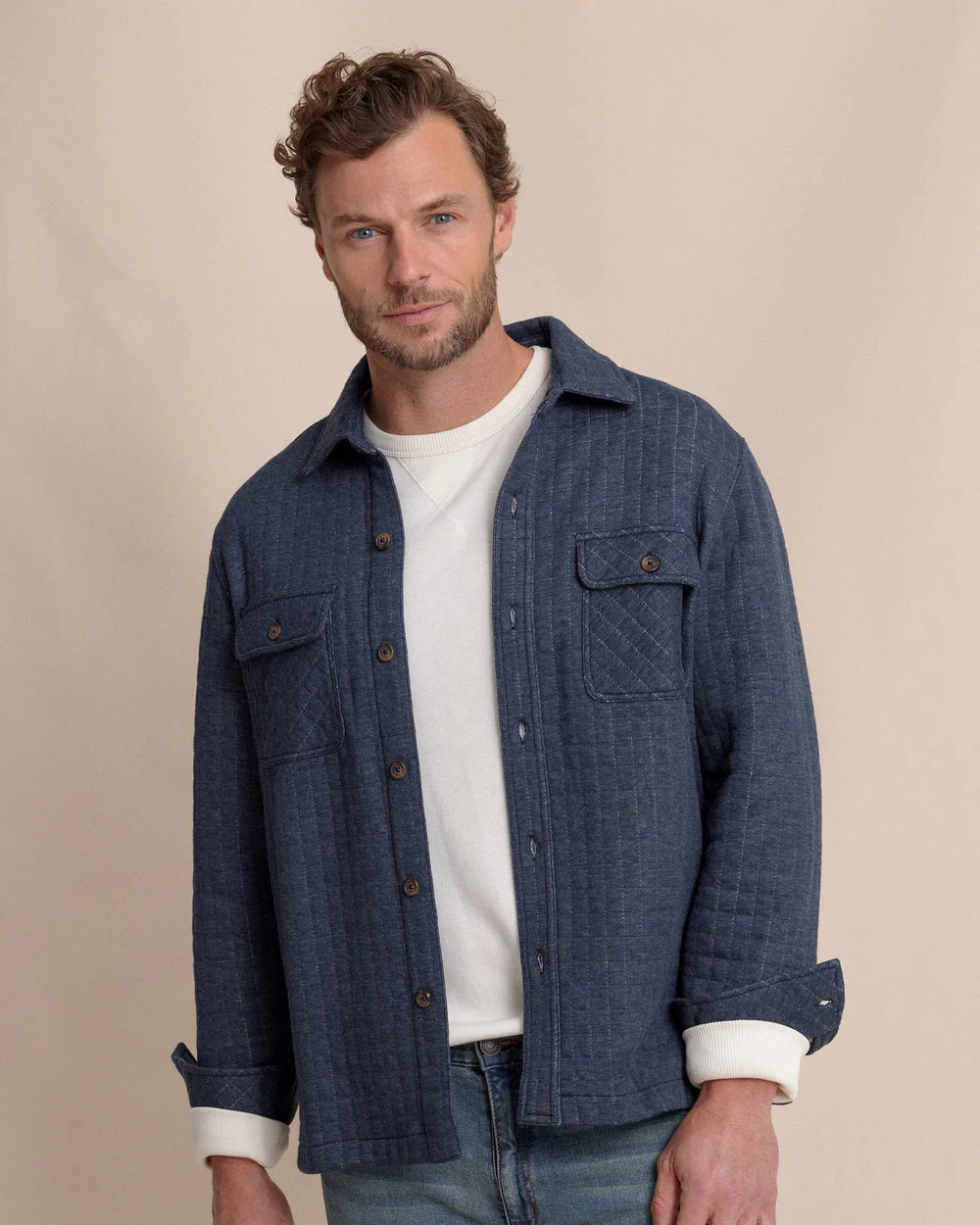 Southern Tide Fairwood Quilted Knit Shacket 11150