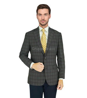 Enzo Sport Coat Brown/Rust Windowpane E88024-1