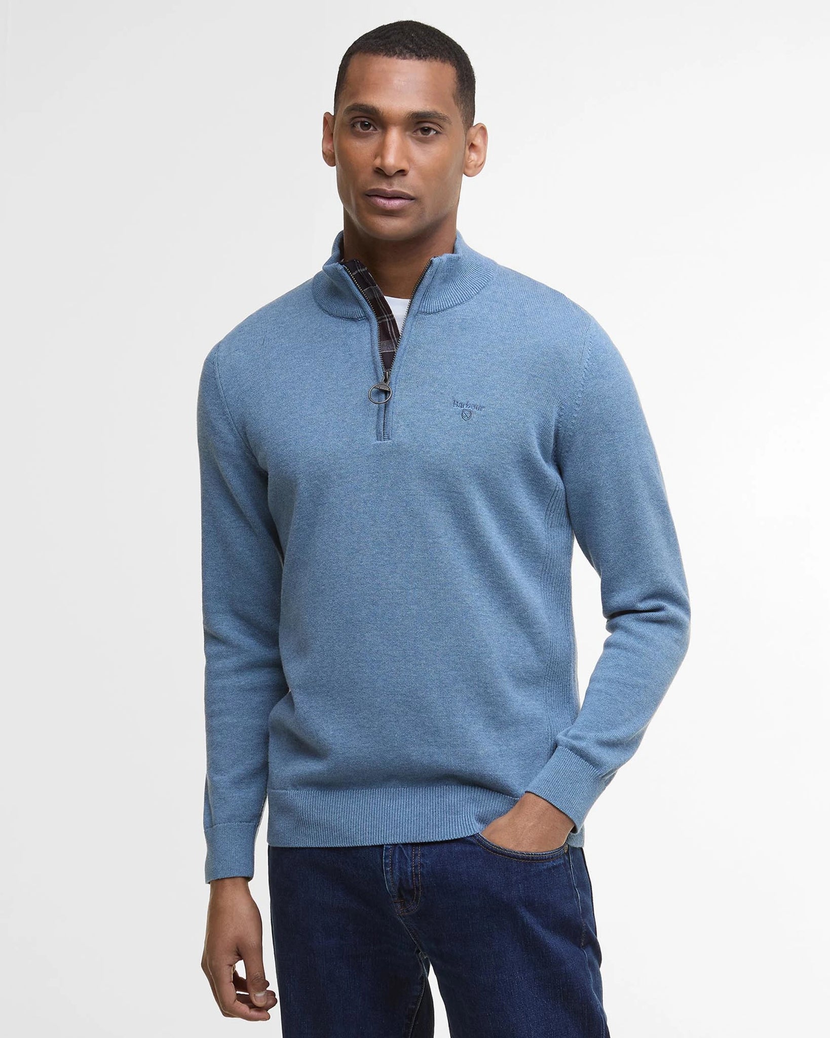 Barbour Cotton Half Zip Jumper MKN1074