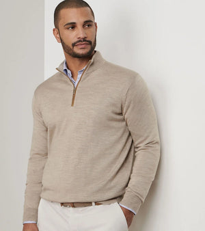 Peter Millar Autumn Crest Suede Trim 1/4 Zip MF25S03