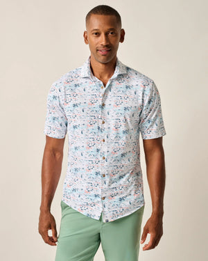 Johnnie-O Short Sleeve Hangin’ Out Button Down Shirt - Making Waves JMWS100150