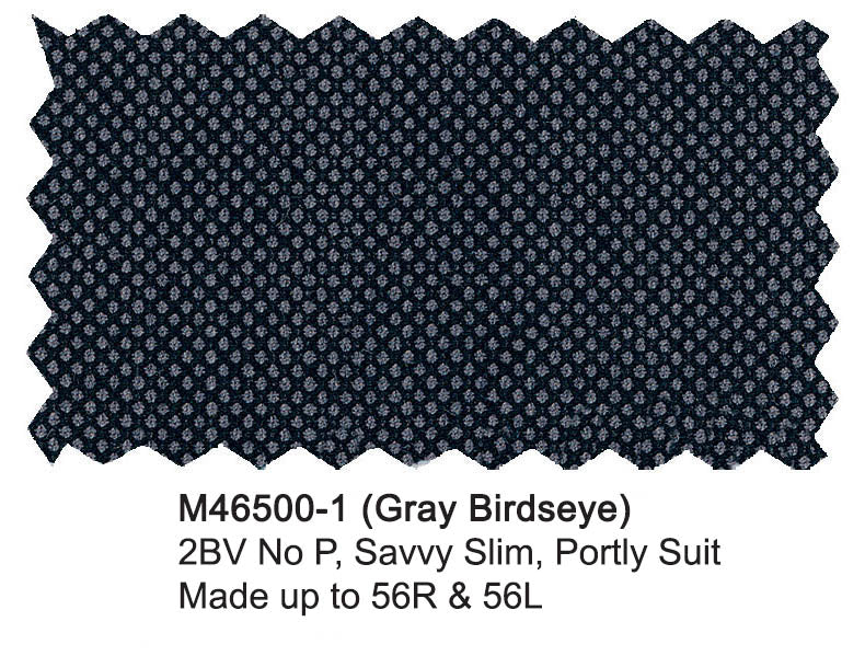 Mantoni Super 140 Wool Suit - Gray Birdseye 46500-1