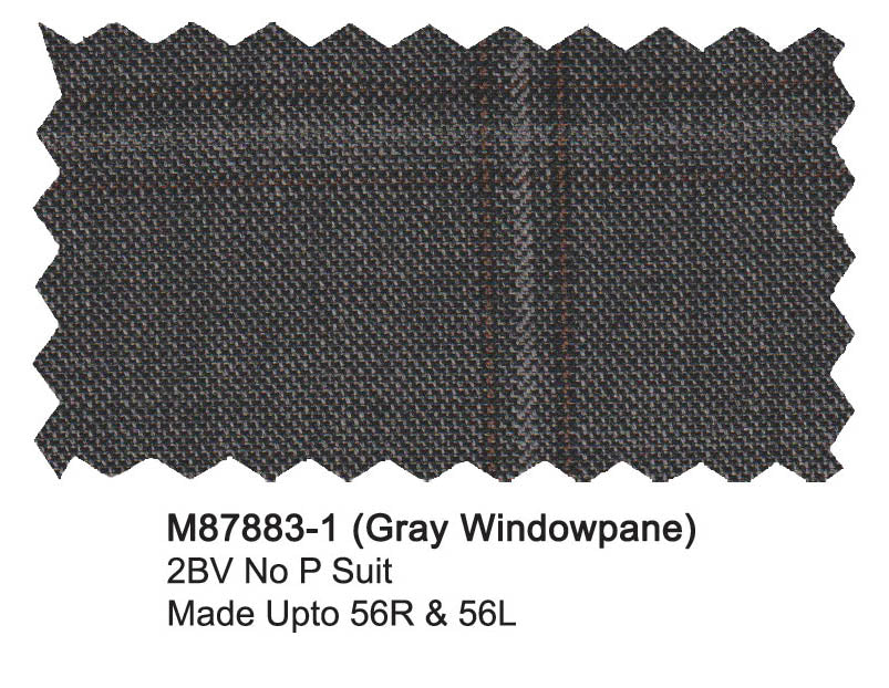 Mantoni Super 140 Wool Suit- 87883-1 (Gray Windowpane)