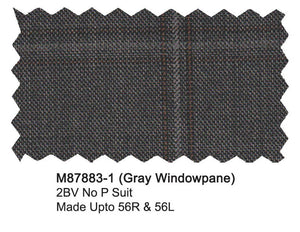 Mantoni Super 140 Wool Suit- 87883-1 (Gray Windowpane)