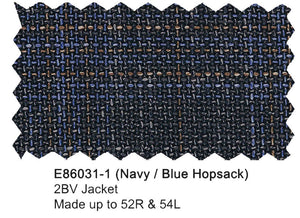 Enzo Blended Wool Sport Coat - Navy/Blue Hopsack Jacket E86031-1
