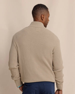 Southern Tide Bass Creek Heathered Quarter Button Sweater 11934