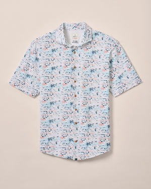 Johnnie-O Short Sleeve Hangin’ Out Button Down Shirt - Making Waves JMWS100150