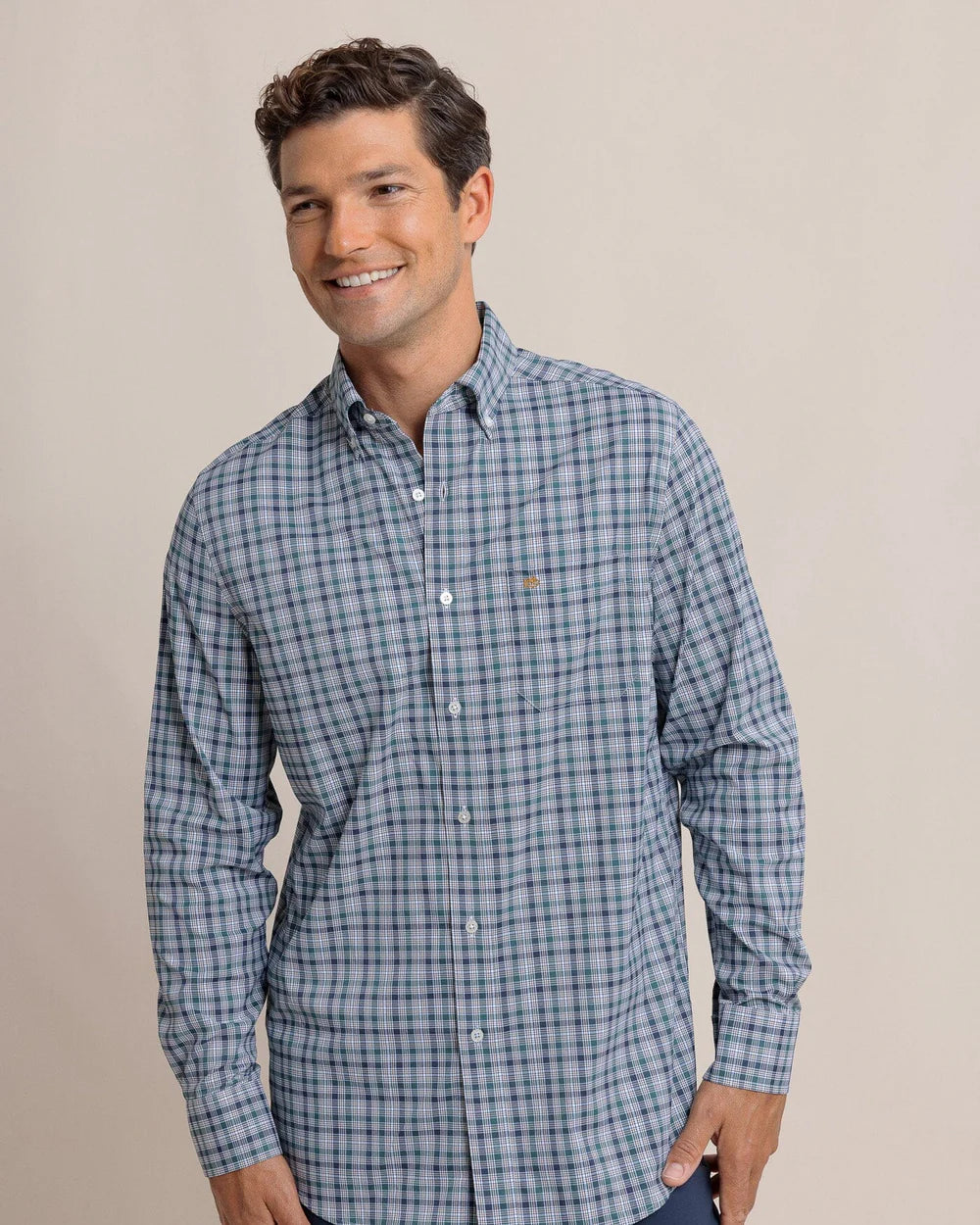 Southern Tide Saltgrass Plaid Intercoastal L/S Sports Shirt 11165
