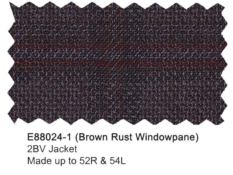 Enzo Sport Coat Brown/Rust Windowpane E88024-1