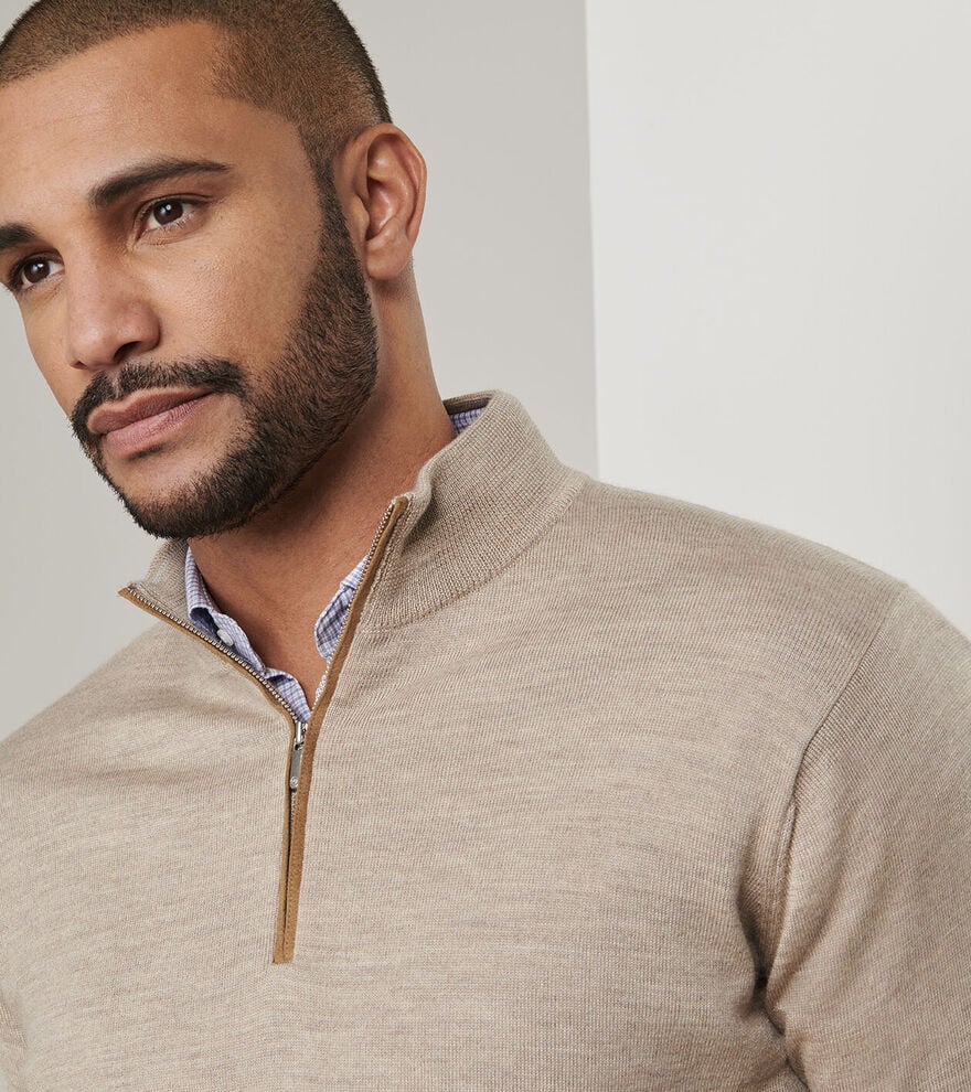 Peter Millar Autumn Crest Suede Trim 1/4 Zip MF25S03