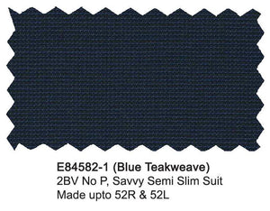 Enzo 150 2 Piece Wool Suit - Blue Teakweave 84582-1