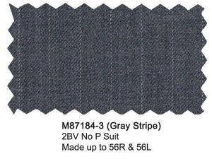 Mantoni 140 Wool Suit - Gray Stripe - M87184-3