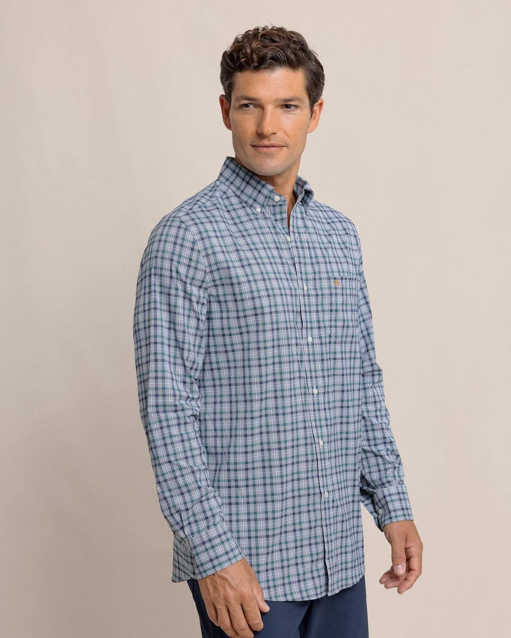 Southern Tide Saltgrass Plaid Intercoastal L/S Sports Shirt 11165