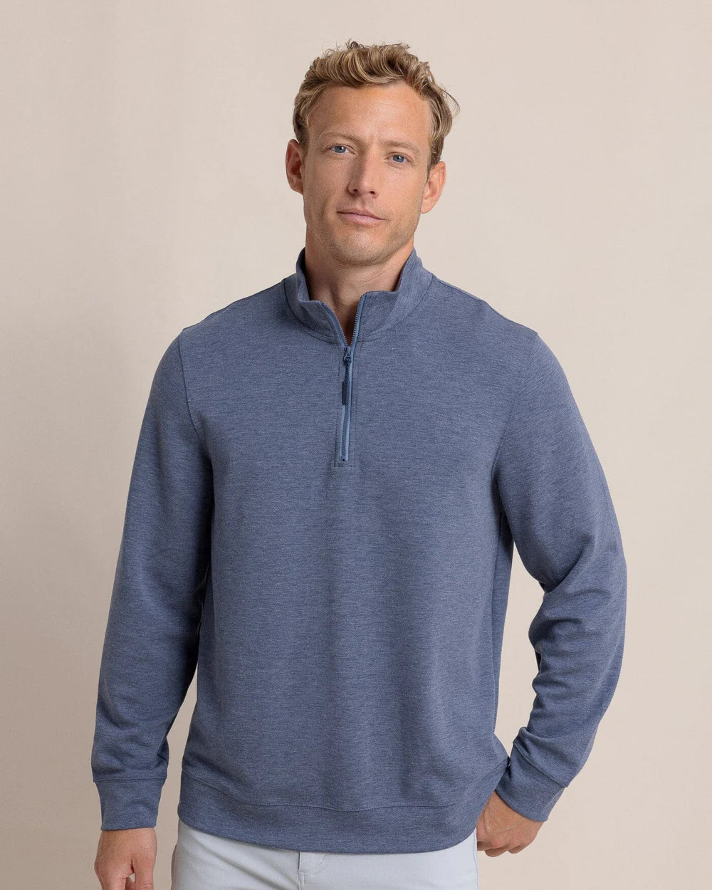 Southern Tide Whyche Interlock Heather Quarter Zip 11148