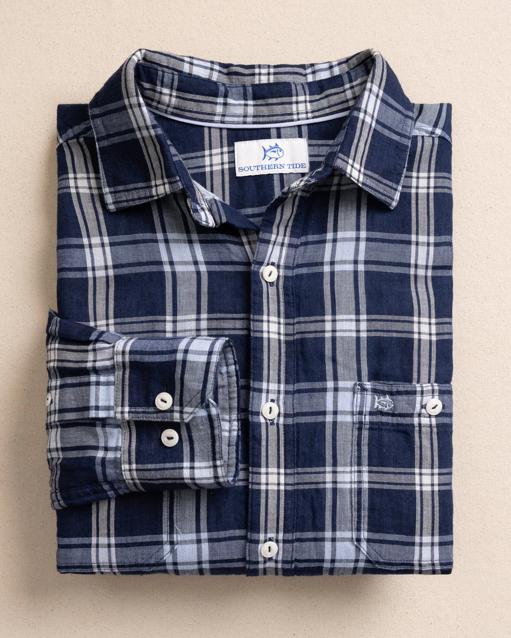Southern Tide Somerset Plaid Double Cloth Heather Sportshirt 11889