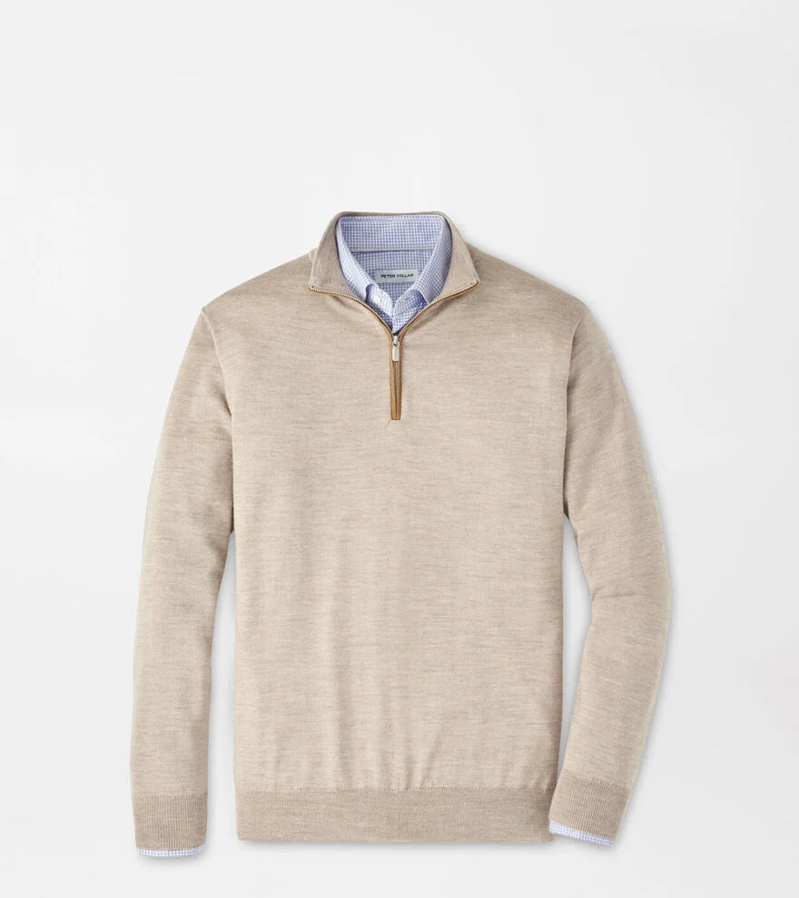 Peter Millar Autumn Crest Suede Trim 1/4 Zip MF25S03