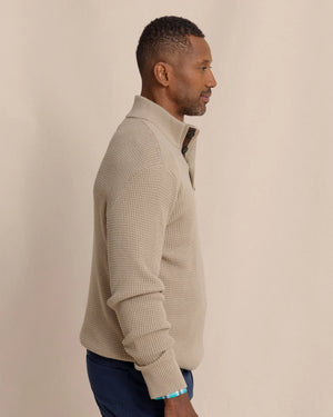 Southern Tide Bass Creek Heathered Quarter Button Sweater 11934
