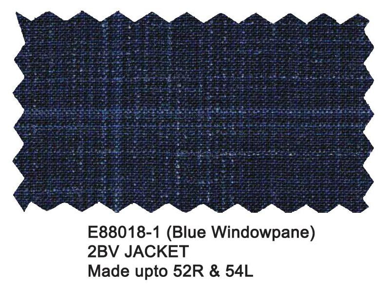 Enzo Blended Wool Sport Coat - Blue Windowpane Jacket E88018-1