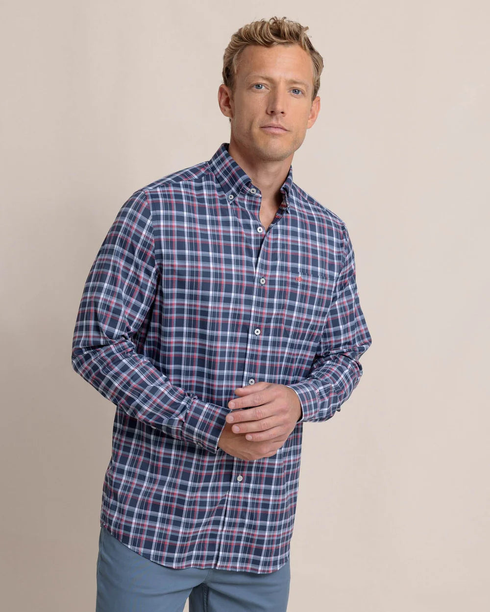 southern tide dress shirt Southern Tide Emery Button Front Shirt Ocean Channel / M