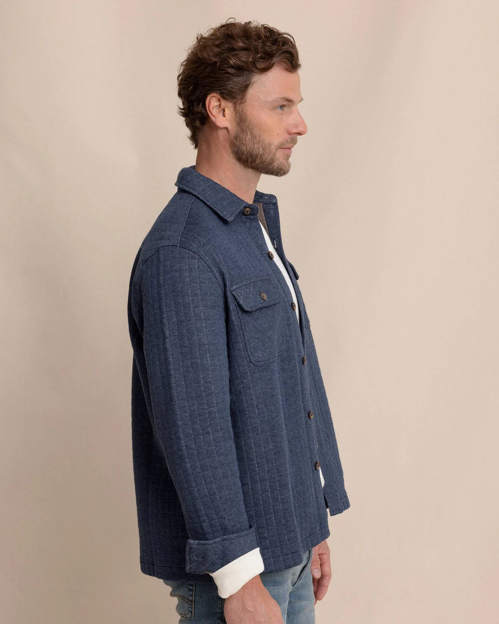 Southern Tide Fairwood Quilted Knit Shacket 11150