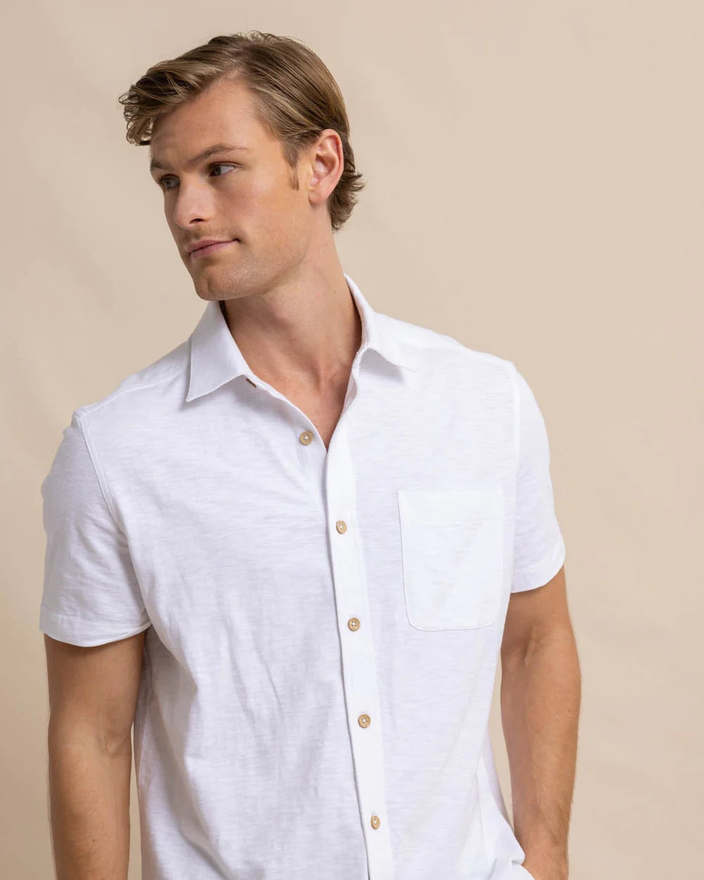 Southern Tide Beachcast Solid Knit Short Sleeve Sportshirt 11007