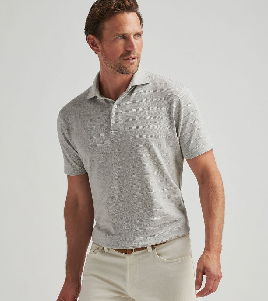 Peter Millar Harris Herringbone Short Sleeve Knit Polo MS25XK36