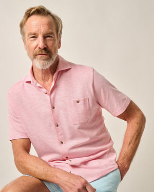 Johnnie-O Short Sleeve Knit Pique Button Up Shirt-Kayce JMWS100030