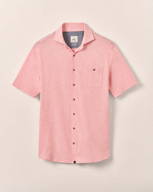 Johnnie-O Short Sleeve Knit Pique Button Up Shirt-Kayce JMWS100030