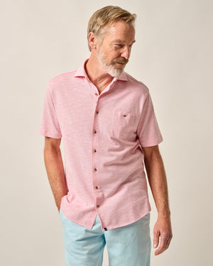Johnnie-O Short Sleeve Knit Pique Button Up Shirt-Kayce JMWS100030