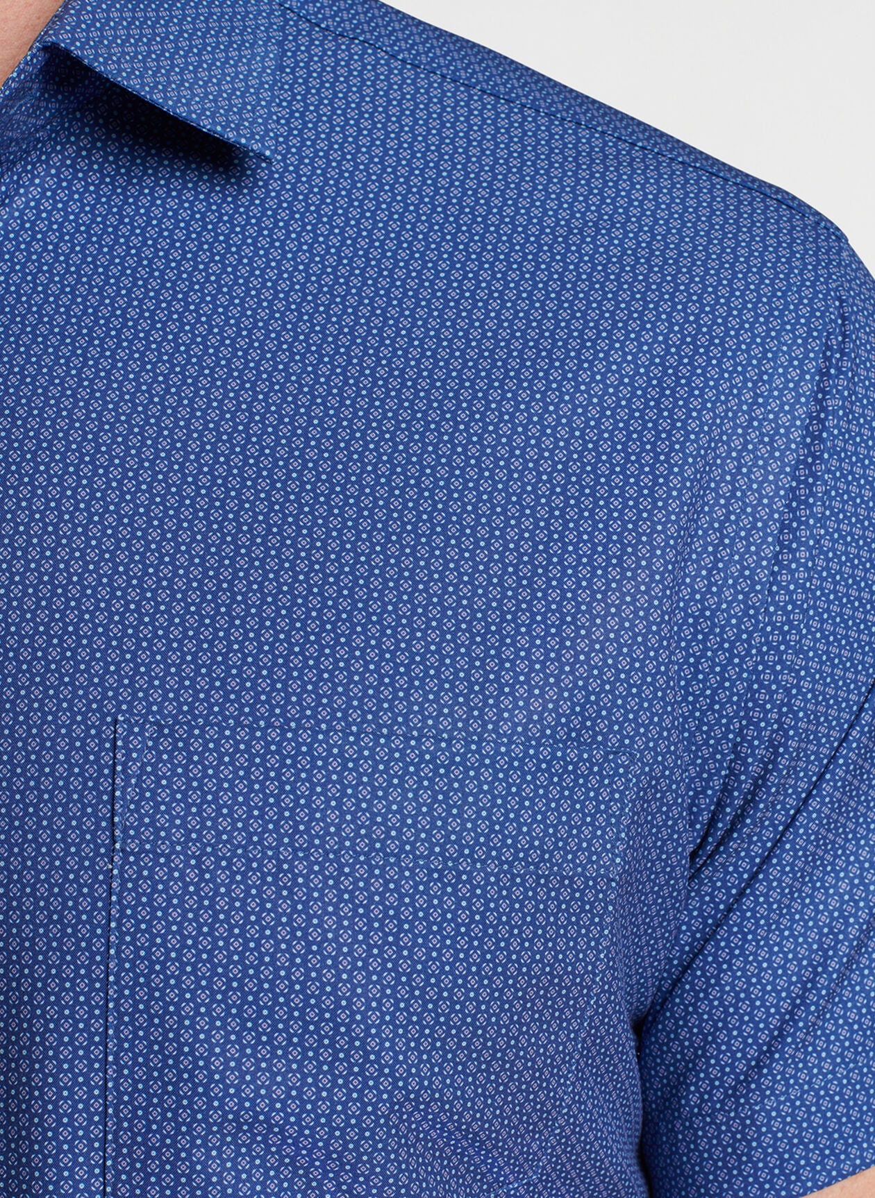 Peter Millar Bloques Performance Poplin S/S Sport Shirt