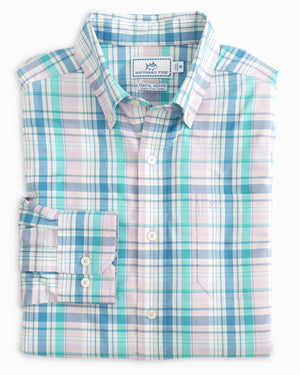 Southern Tide Sky Valley Plaid Coastal Passage Sport Shirt 9649