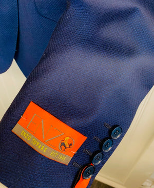 Enzo Super 150 Wool Suit- 84535-1 (Navy w/ Blue Diamond))