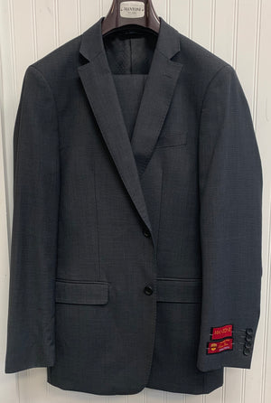 Mantoni Super 140 Wool Suit- 87169-1 (Medium Gray Teakweave)