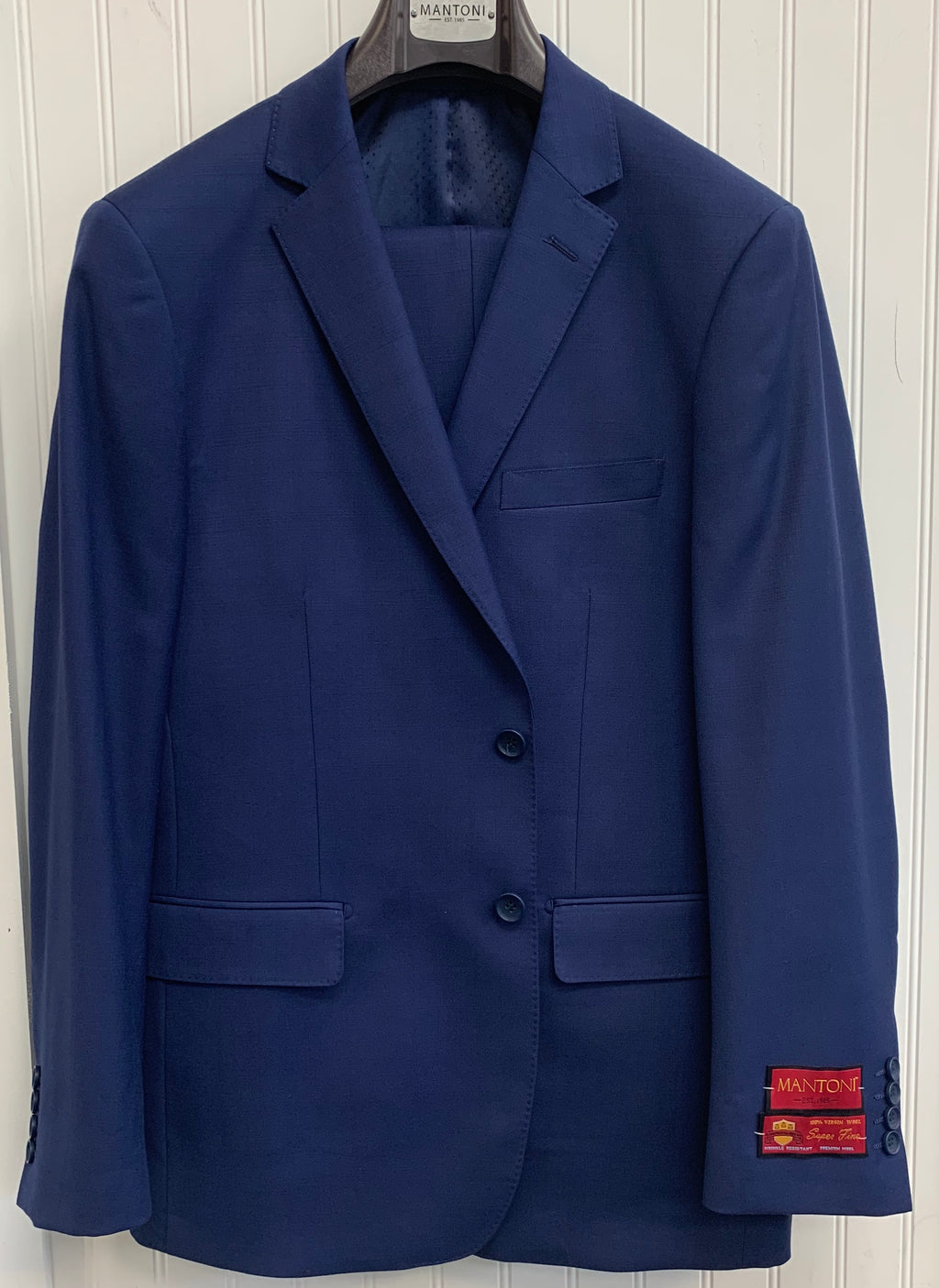 Mantoni Super 140 Wool Suit- 87146-1 (Navy Tonal Plaid)