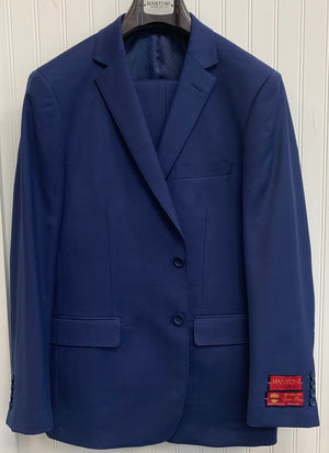 Mantoni Super 140 Wool Suit- 87146-1 (Navy Tonal Plaid)