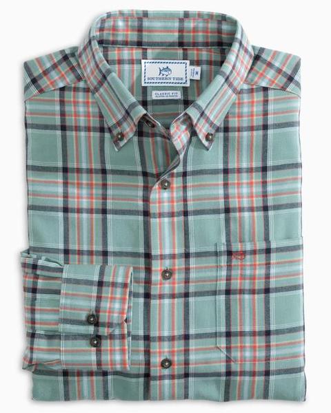 Southern Tide Brushed Twill Plaid Buttondown Sportshirt