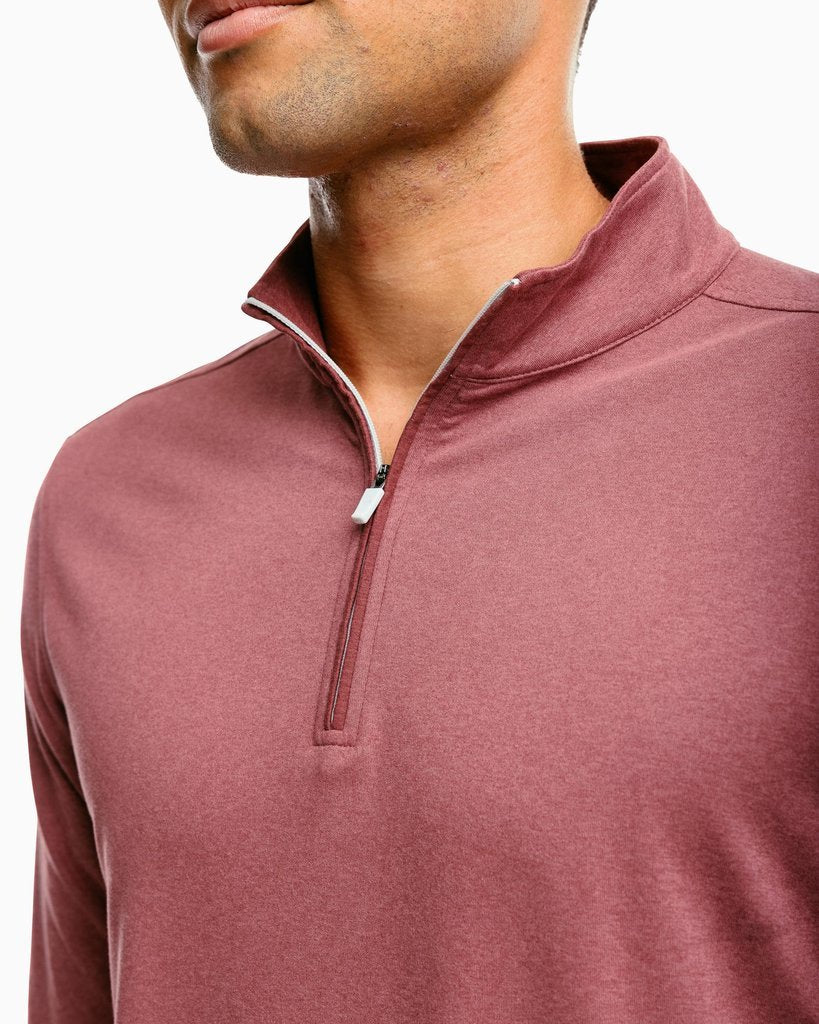 Southern Tide Backbarrier Heather Performance Quarter Zip - 8381
