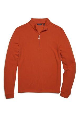 Scott Barber Burnt Orange Tech French Rib Zip Mock K69606