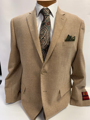 Mantoni Super 140 Sport Coat Camel Herringbone -80849-1