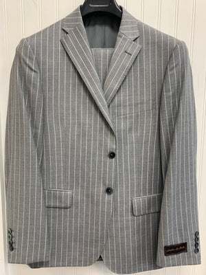 Galante Super 150's Wool Suit 13786-1 (Lt. Gray Pin Stripe)