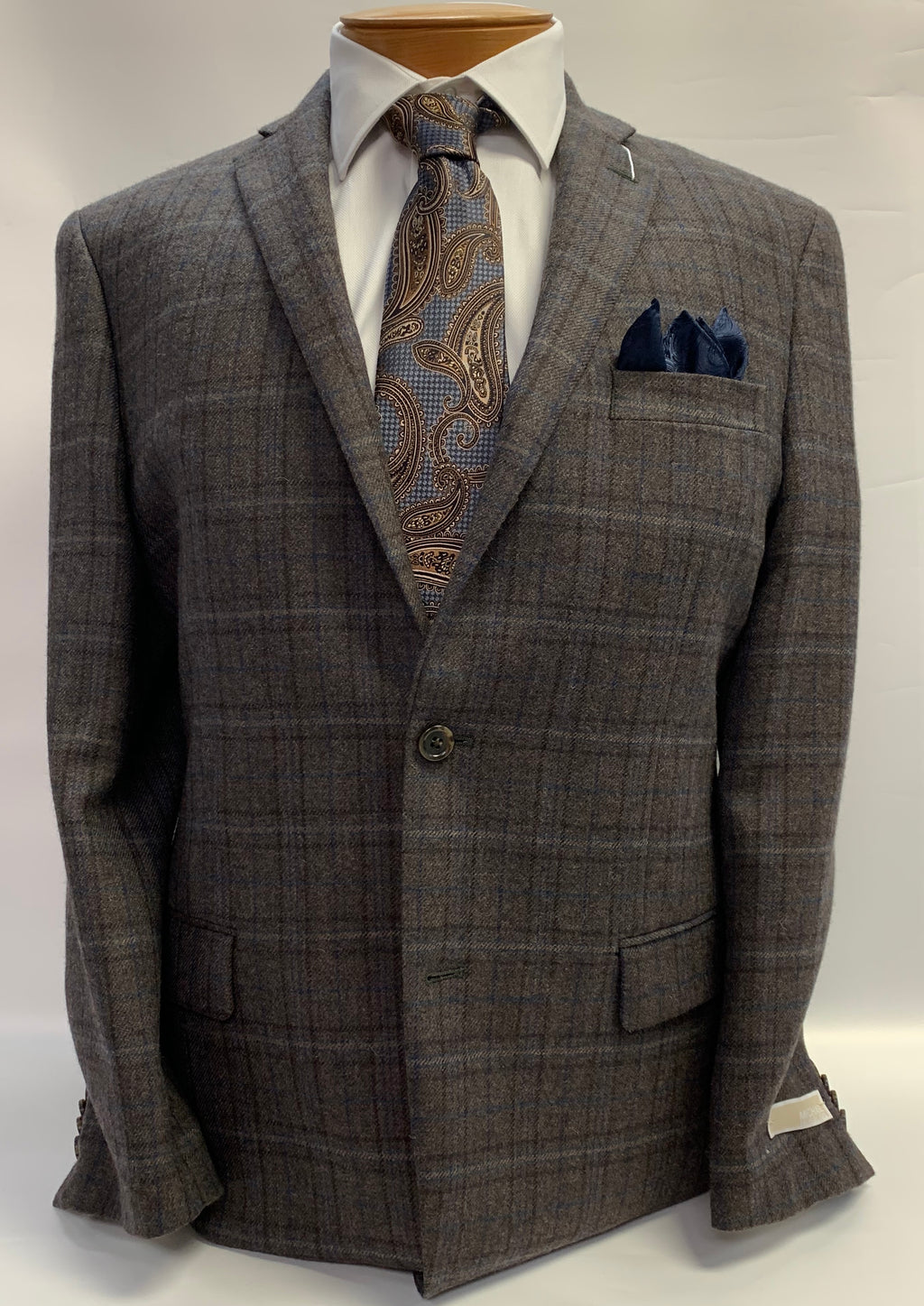 Michael Kors Wool Sport Coat- Brown Multi Plaid - K8Y0096