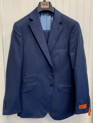 Enzo Super 150 Wool Suit- 84535-1 (Navy w/ Blue Diamond))
