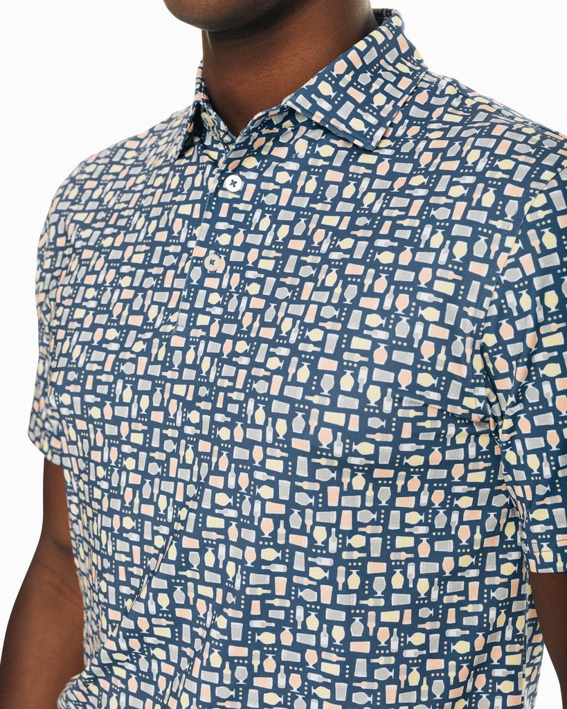 Southern Tide Drivers Brewers Print Performance Polo