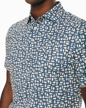 Southern Tide Drivers Brewers Print Performance Polo