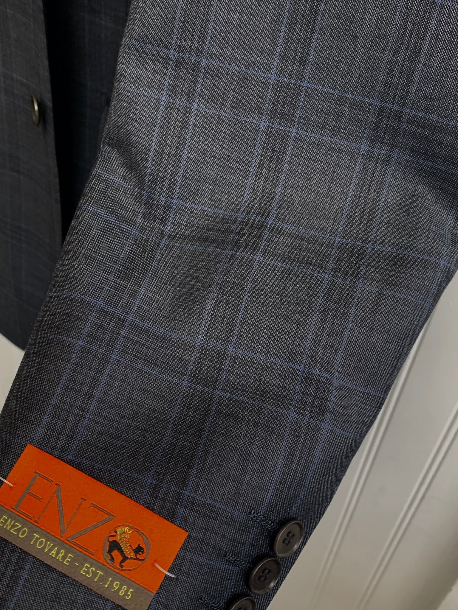 Enzo Super 150 Wool Suit- 84547-1 (Gray/BlueWindowpane)